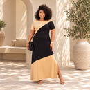 Vestido longo plus size em viscolycra com brilho