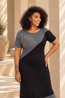Vestido longo plus size de malha em viscolycra que não marca