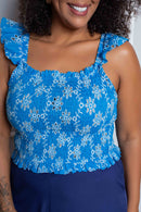 Cropped Plus Size de Laíse Azul Royal claro