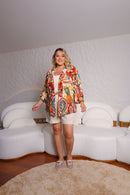 Kimono Estampado Plus Size em Viscose