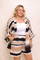 Conjunto Plus size Chic Shorts e Kimono
