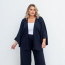 Cardigan Kimono Feminino de Viscolinho  Chic Preto
