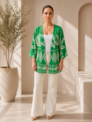 Cardigan Kimono Plus Size Soltinho Verde