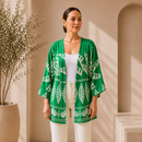 Cardigan Kimono Plus Size Soltinho Verde