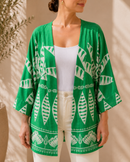 Cardigan Kimono Plus Size Soltinho Verde