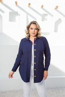 Camisa feminina estilo jeans plus size