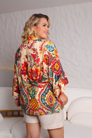 Kimono Estampado Plus Size em Viscose