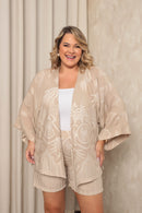 Conjunto Plus size Chic Shorts e Kimono Resort