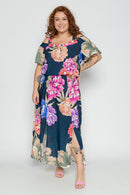 Vestido plus size longo ciganinha