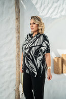 Camisão plus size preta e branca chic