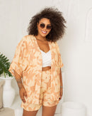 Conjunto Plus size feminino shorts e kimono