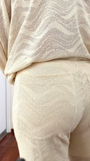Conjunto Off White Elegante em Malha Texturizada