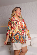 Kimono Estampado Plus Size em Viscose