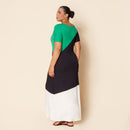 Vestido Longo de Malha Verde Feminino Colorido