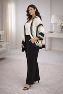 Conjunto Kimono Estampado de Calça Preta – Elegância e Versatilidade do 44 ao 54