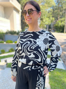Conjunto de calça  e Blusa Preto e Branco Plus Size – Elegância Atemporal com Conforto Absoluto