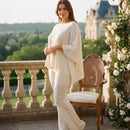 Conjunto Off White Elegante em Malha Texturizada