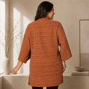 Kimono Alongado em Malha de Tricô com Cinto – Plus Size