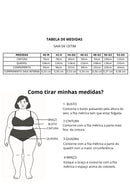 Saia Midi Plus Size em Cetim Dourado com Fenda Frontal e Estampa Exclusiva