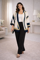 Conjunto Kimono Estampado de Calça Preta – Elegância e Versatilidade do 44 ao 54