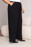 Conjunto Plus Size com Cardigan Estampado Manga Longa e Calça Pantalona Preta – Tamanhos 44 ao 54