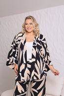Conjunto Plus Size Kimono e Calça semi pantalona estampado Look Elegante e Confortável