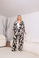 Conjunto Plus Size Kimono e Calça semi pantalona estampado Look Elegante e Confortável