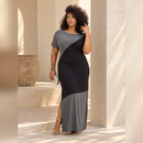 Vestido longo plus size de malha em viscolycra que não marca