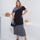 Vestido longo plus size de malha em viscolycra que não marca