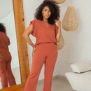 Conjunto plus size calça e blusa em malha confortável