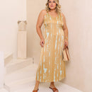 Vestido longo dourado Chic Feminino Mariana