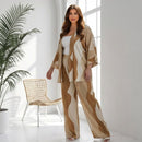 Conjunto Plus size Chic  Calça e Kimono Caramelo