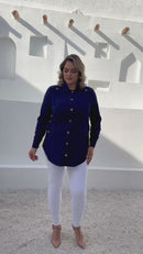 Camisa feminina estilo jeans plus size