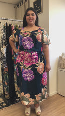 Vestido plus size longo ciganinha