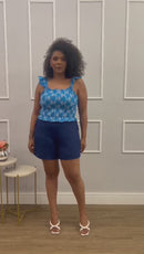 Cropped Plus Size de Laíse Azul Royal claro