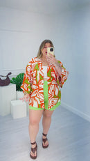 Kimono plus size tamanho grande em viscose estampada