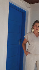 Conjunto plus size feminino de calça e blusa chic